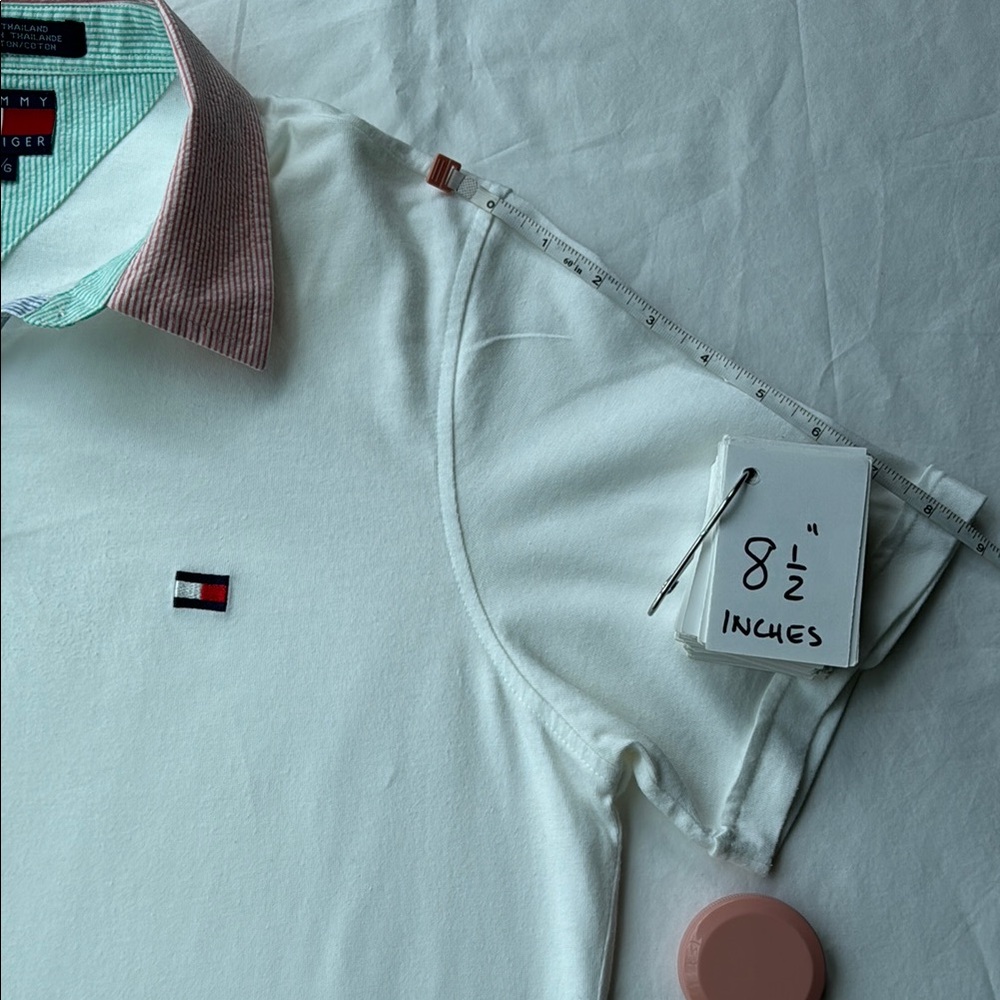 Like New Tommy Hilfiger Cotton Polo with Preppy Seersucker Fabric - Picture 12 of 12